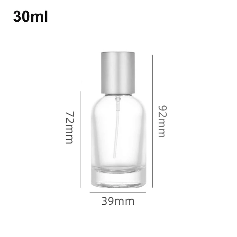30ml Rounded Cylinder Satin Silver-Cap Perfume Bottle