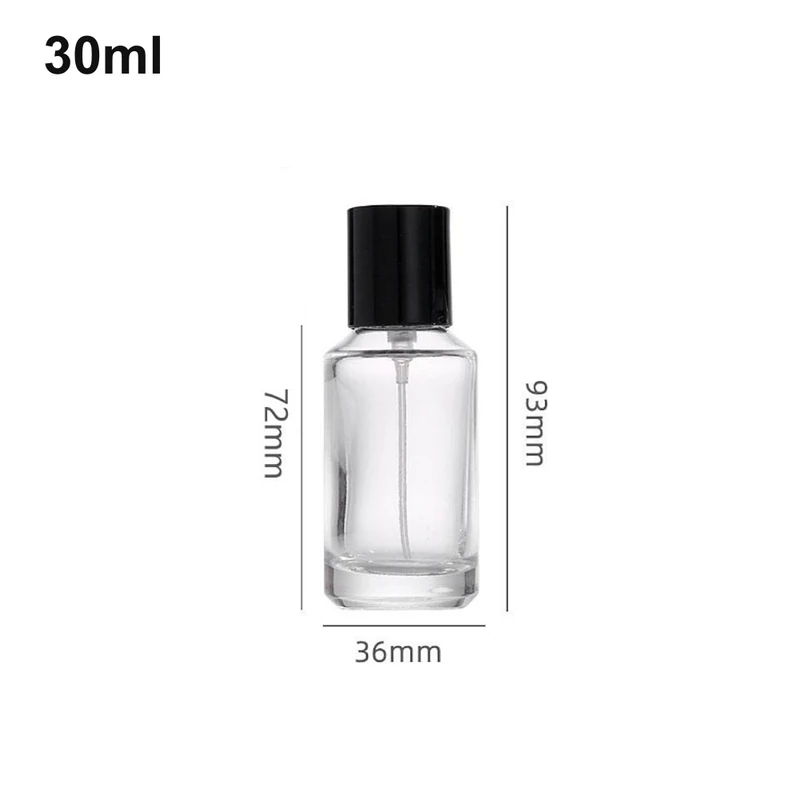 30ml Compact Cylinder Black-Cap Perfume Bottle