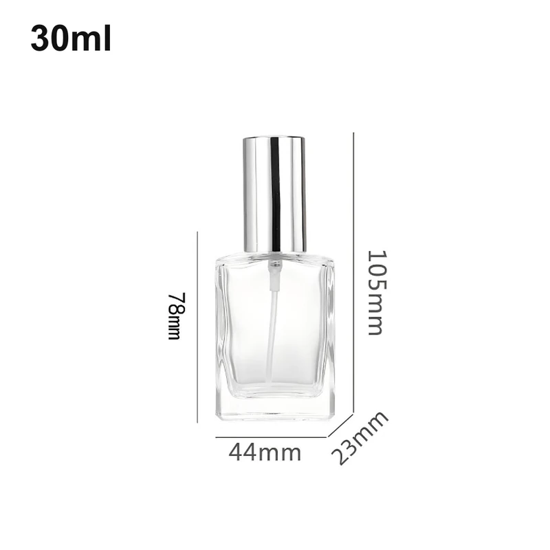 30ml Compact Rectangular Silver-Cap Perfume Bottle