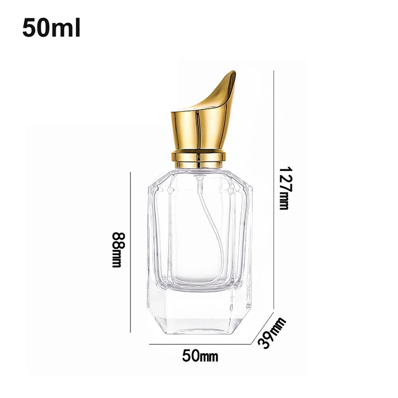 50ml Angular Gold-Cap Perfume Bottle