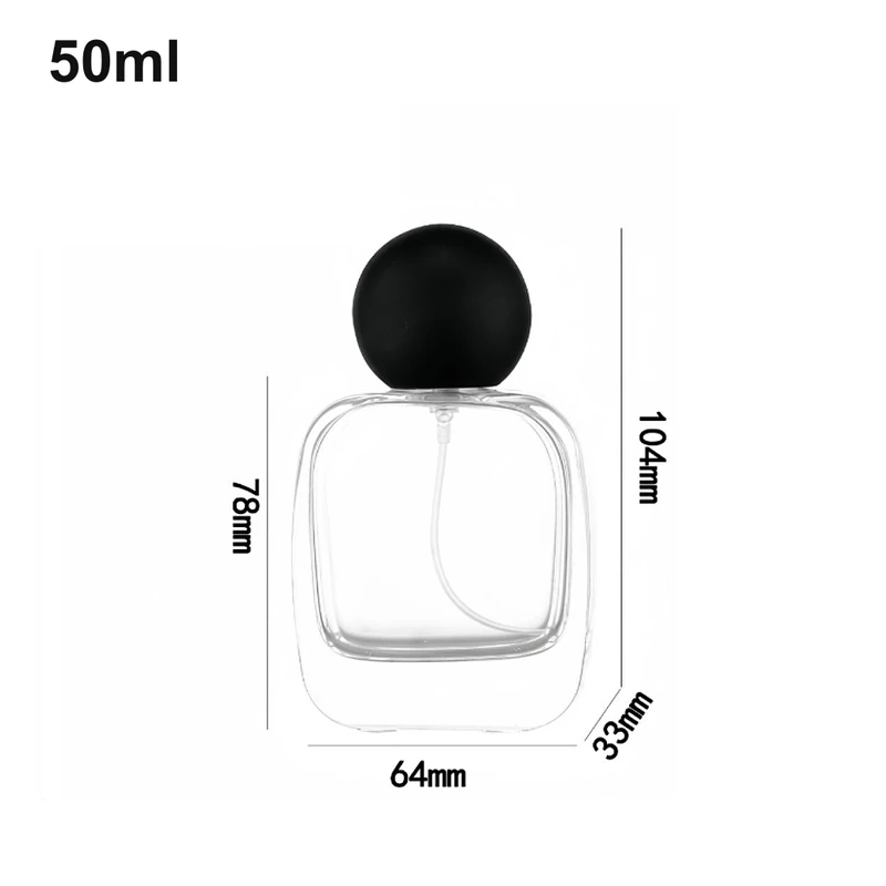 50ml Rounded-Square Ball-Cap Perfume Bottle