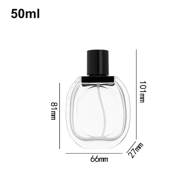 50ml Oval Black-Cap Perfume Bottle