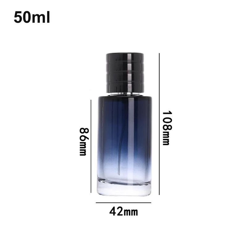 OULU-PB0521 blue-gradient cylindrical 50ml perfume bottle