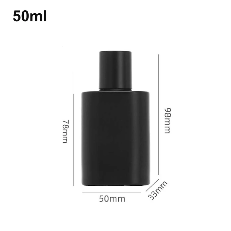 50ml Matte Black Rectangular Perfume Bottle