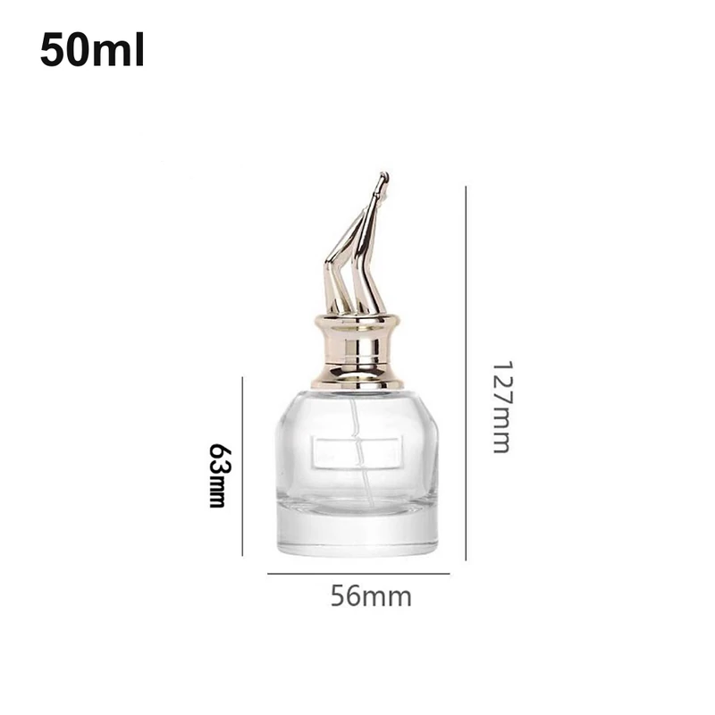50ml Ornamental Point-Cap Perfume Bottle with dimensions
