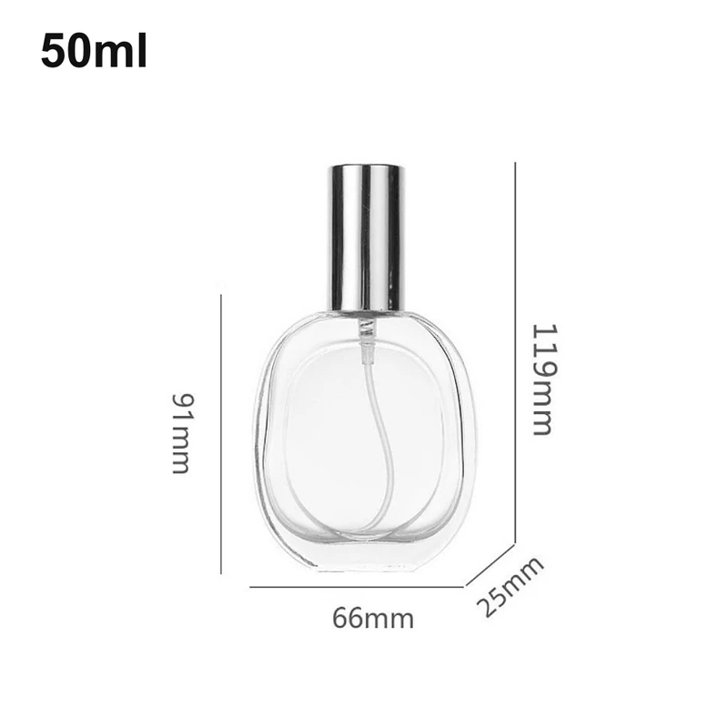 50ml Oval Silver-Cap Perfume Bottle