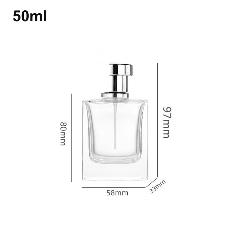 50ml Square Exposed-Sprayer Perfume Bottle