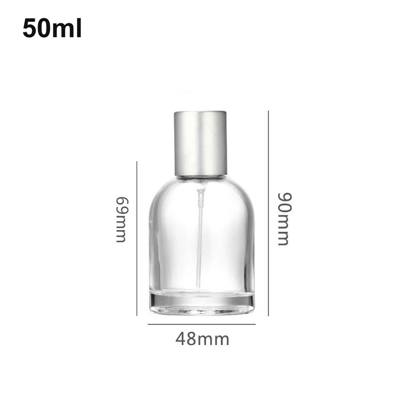 50ml Rounded Oval Silver-Cap Perfume Bottle