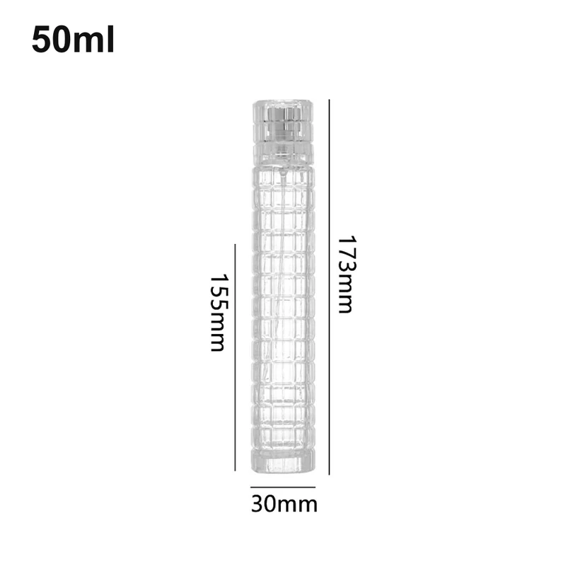 OULU-PB0554 extra-slim grid-texture 50ml perfume bottle