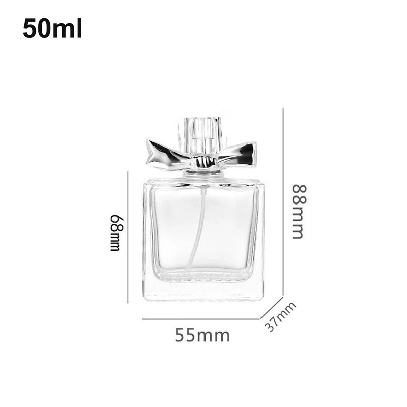 50ml Square Bow-Detail Perfume Bottle