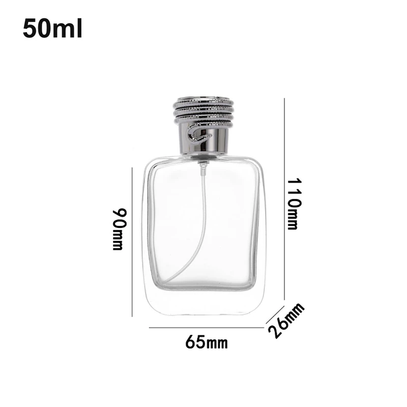 50ml Rounded Rectangular Ring-Cap Perfume Bottle