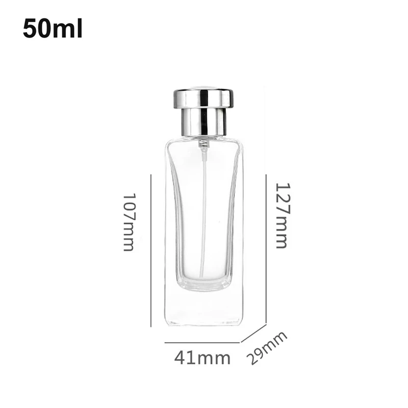 50ml Tall Slim Silver-Cap Perfume Bottle