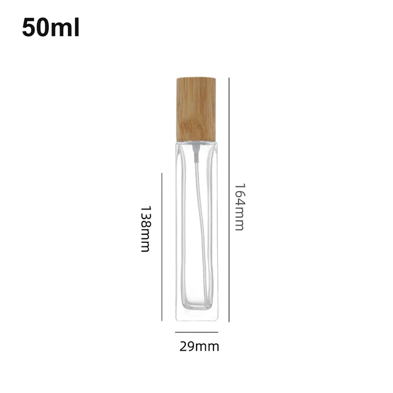 50ml Extra-Slim Wood-Cap Column Perfume Bottle