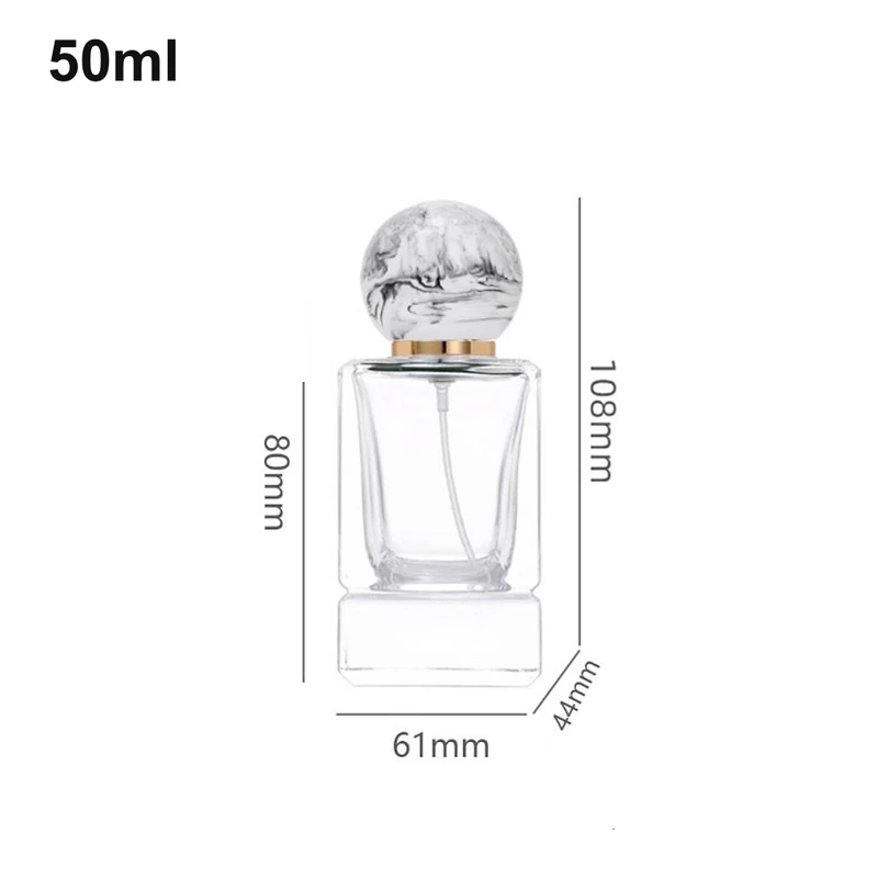 50ml Marble Ball-Cap Rectangular Perfume Bottle