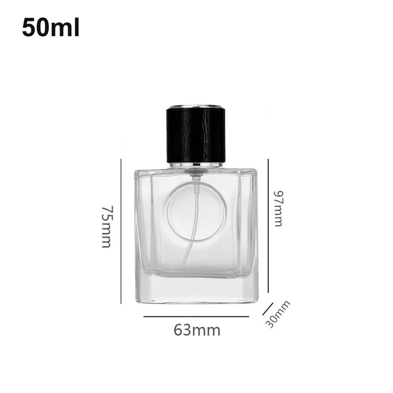 50ml Circle-Embossed Wide Square Perfume Bottle