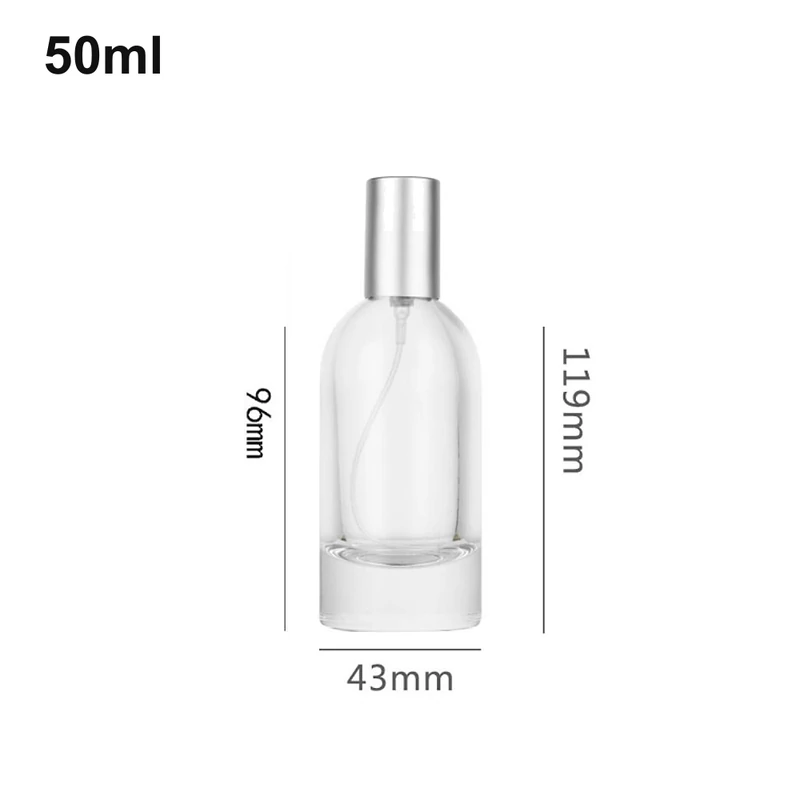 50ml Arched Cylinder Silver-Cap Perfume Bottle