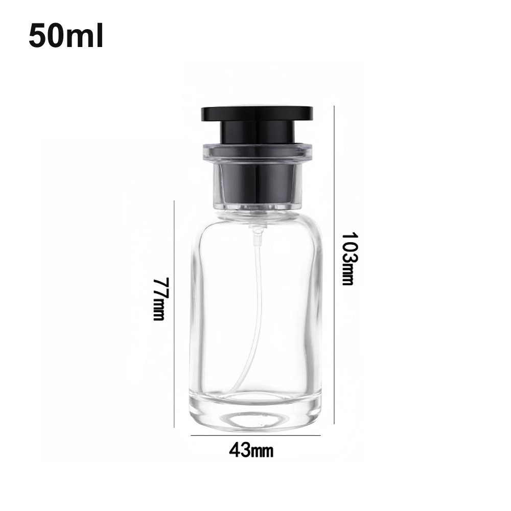 50ml Cylinder Wide Black-Cap Perfume Bottle