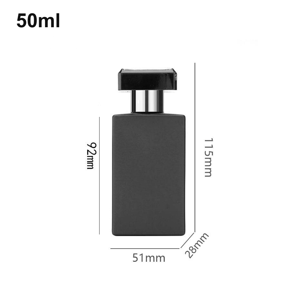 50ml Matte Black Rectangular T-Cap Perfume Bottle