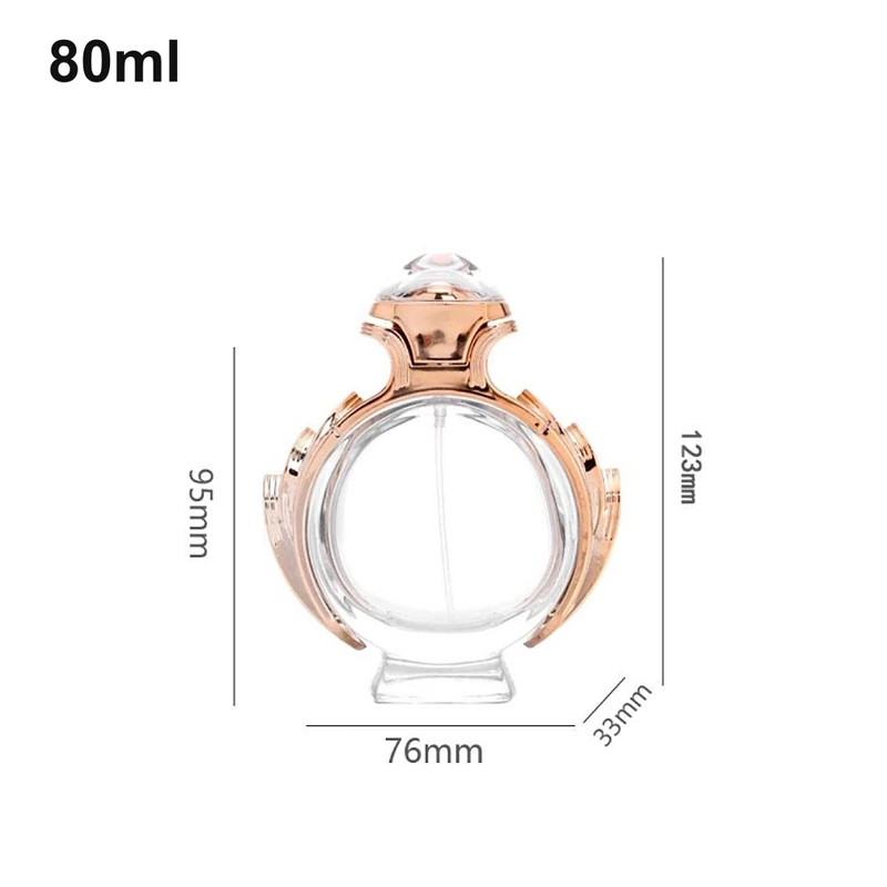 80ml ring-shaped, clear top perfume bottle (OULU-PB0801) with source dimension markings