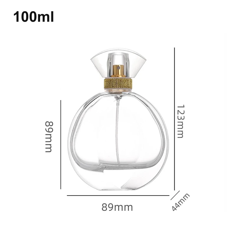 OULU-PB1004 broad clear 100ml perfume bottle with fan-shaped cap