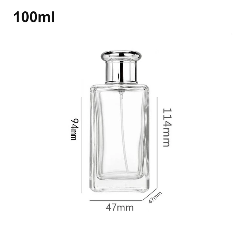 100ml Square Silver-Cap Perfume Bottle