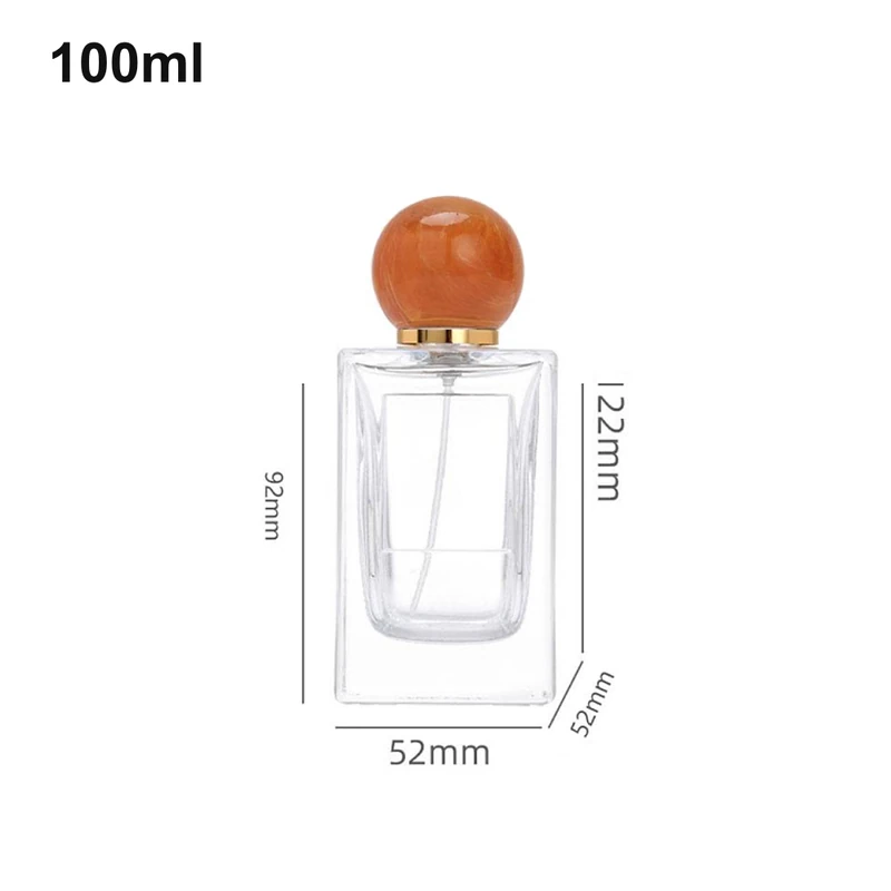 100ml Rectangular Orange Ball-Cap Perfume Bottle