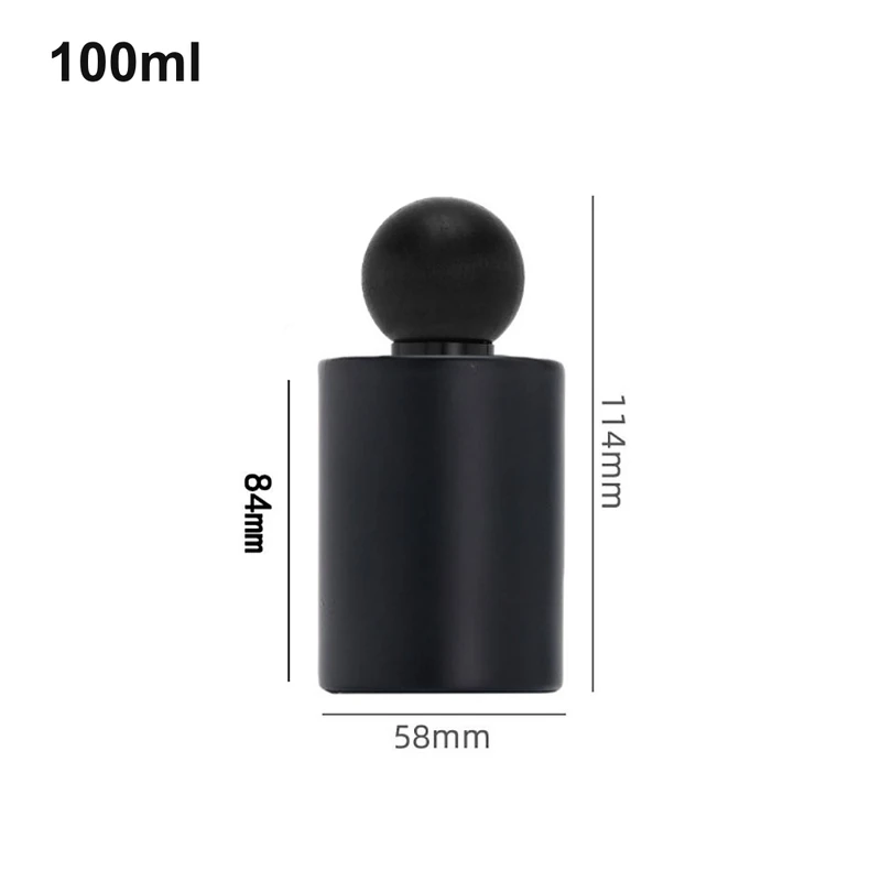 100ml Matte Black Cylinder Ball-Cap Perfume Bottle