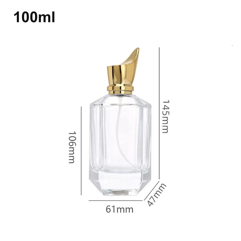 100ml Faceted Gold-Cap Perfume Bottle