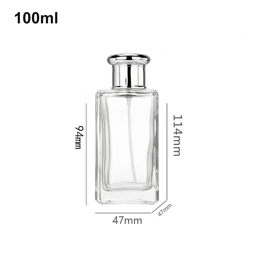 100ml Slim Rectangular Silver-Cap Perfume Bottle