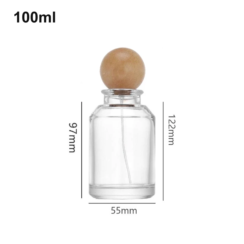 100ml Wood Ball-Cap Cylinder Perfume Bottle