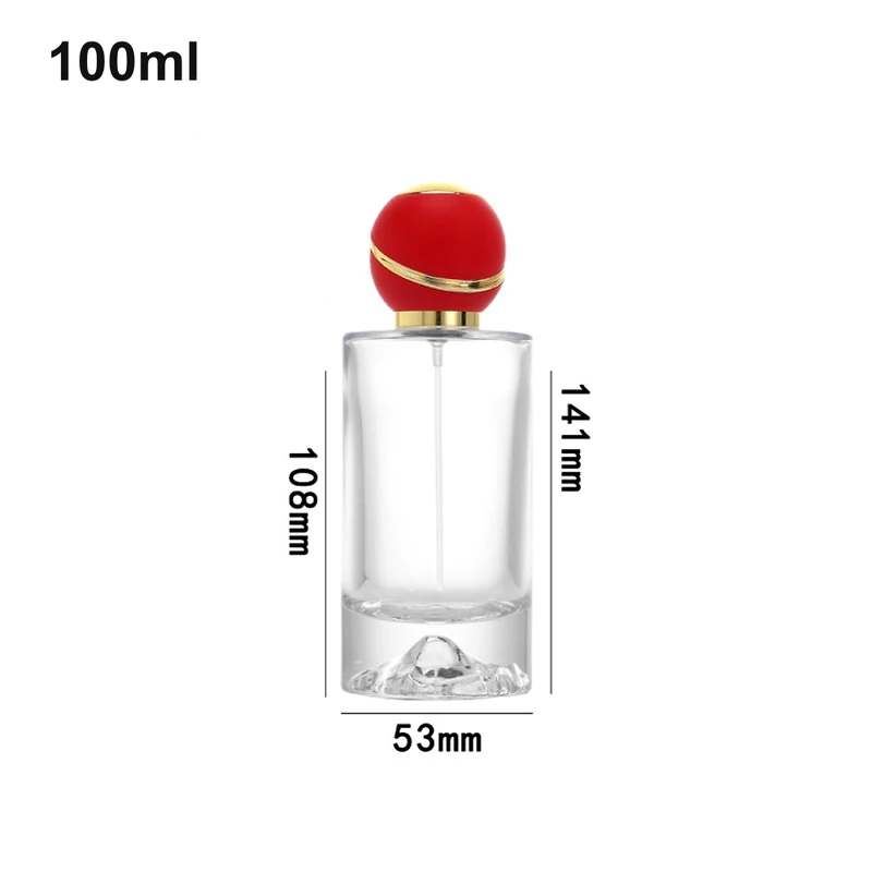 100ml Red Ball-Cap Cylinder Perfume Bottle