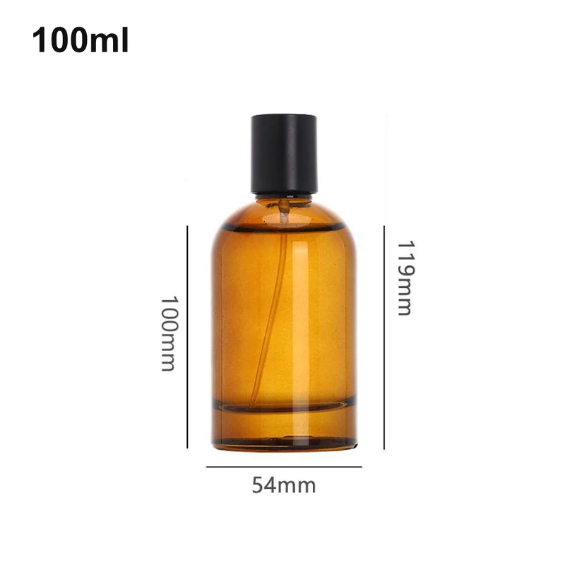 100ml Amber Cylinder Black-Cap Perfume Bottle