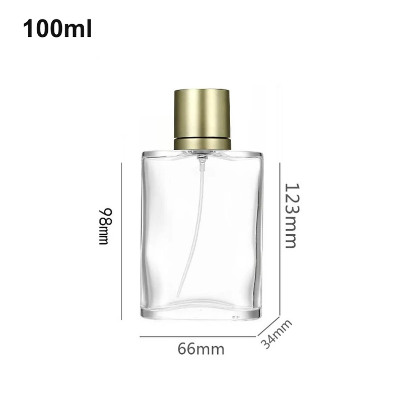 100ml Broad Rectangular Gold-Cap Perfume Bottle