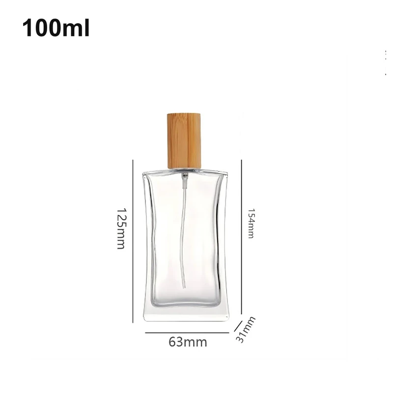 100ml Tall Contoured Wood-Cap Perfume Bottle