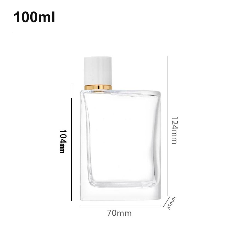 100ml Offset White-Cap Rectangular Perfume Bottle