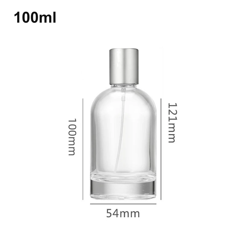 100ml Rounded Cylinder Silver-Cap Perfume Bottle