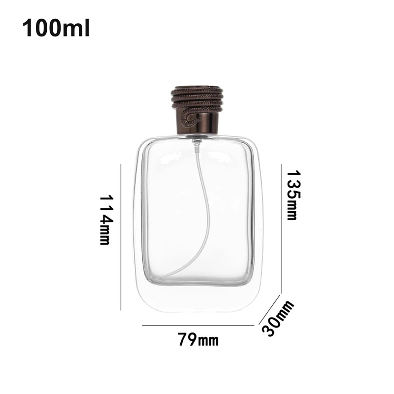 100ml Wide Rounded Rectangular Textured-Cap Perfume Bottle