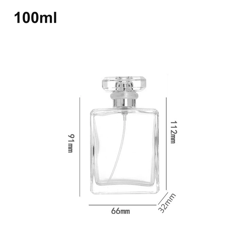 100ml Clear Rectangular Crystal-Cap Perfume Bottle