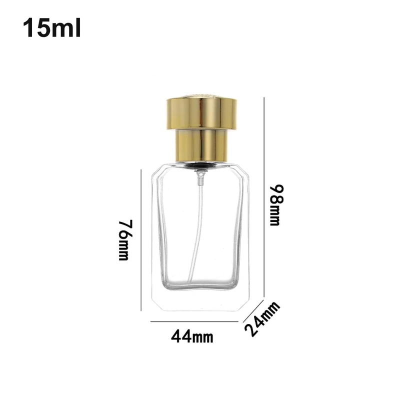 15ml Compact Rectangular Gold-Cap Perfume Bottle
