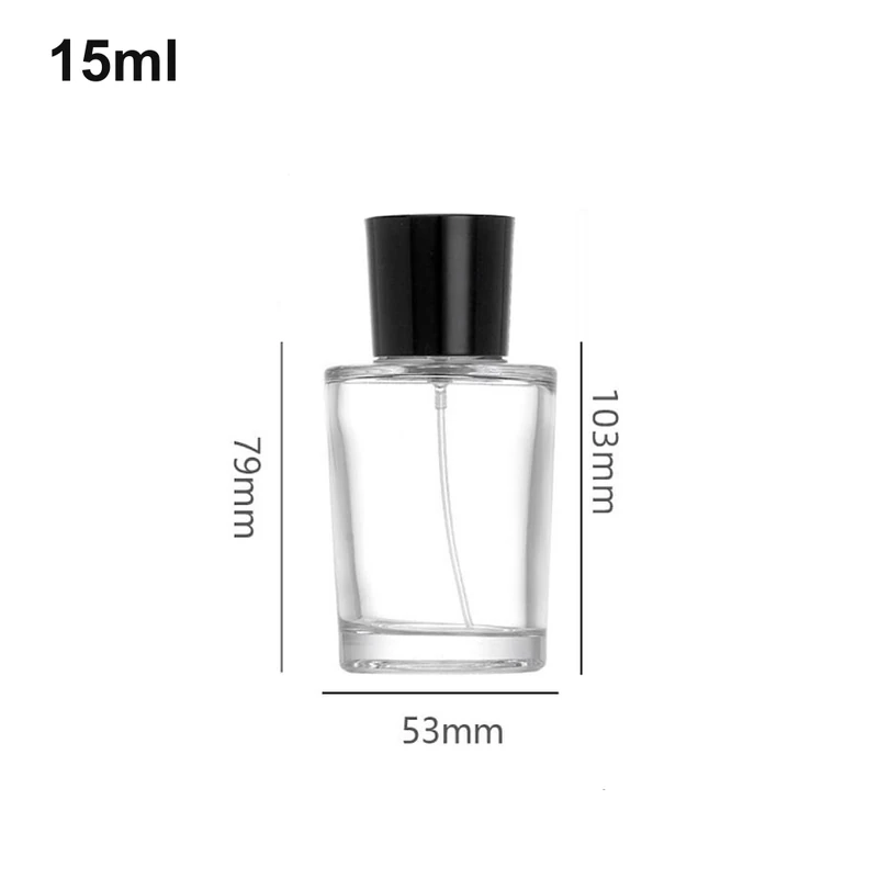 15ml Tapered Black-Cap Cylinder Perfume Bottle
