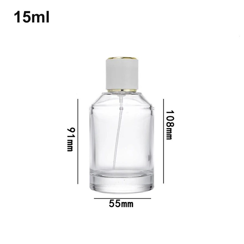 15ml Shoulder-Contoured Cylinder White-Cap Perfume Bottle