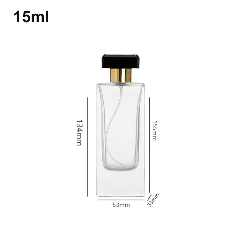 15ml Extra-Tall Rectangular Black T-Cap Perfume Bottle