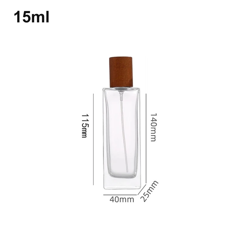 15ml Extra-Tall Slim Rectangular Wood-Cap Perfume Bottle